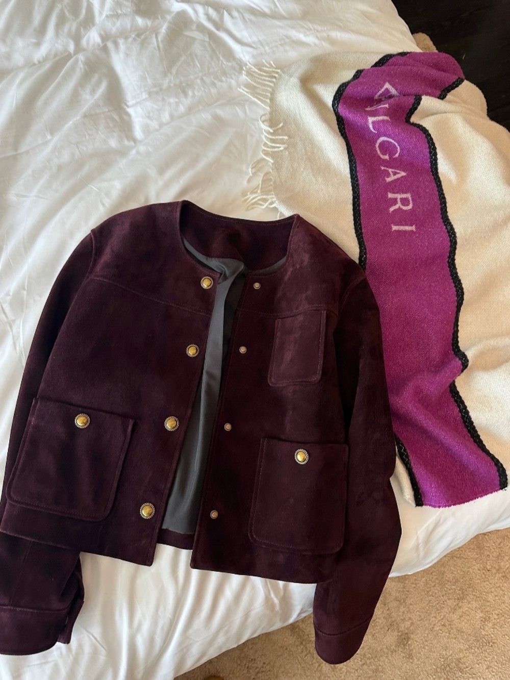 Suede Lambskin Cropped Jacket